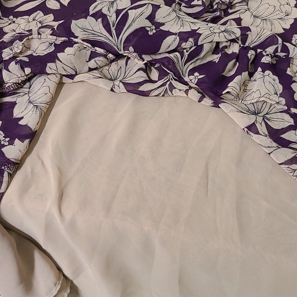 - ZARA Dress Ruffled Floral Size Medium - Picture 11 of 12